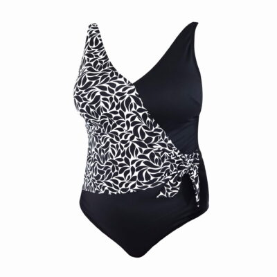 Jednoczęściowy kostium kąpielowy wiązany po boku Plus Size L4615 V1