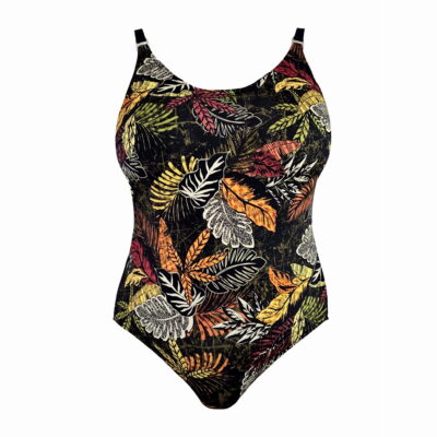 Kolorowy kostium jednoczęściowy Plus Size L4612 V1