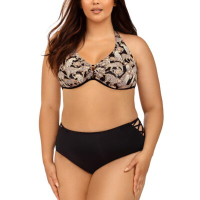 Strój kąpielowy dwuczęściowy z kolekcji Plus Size ze zwierzęcym printem L1205